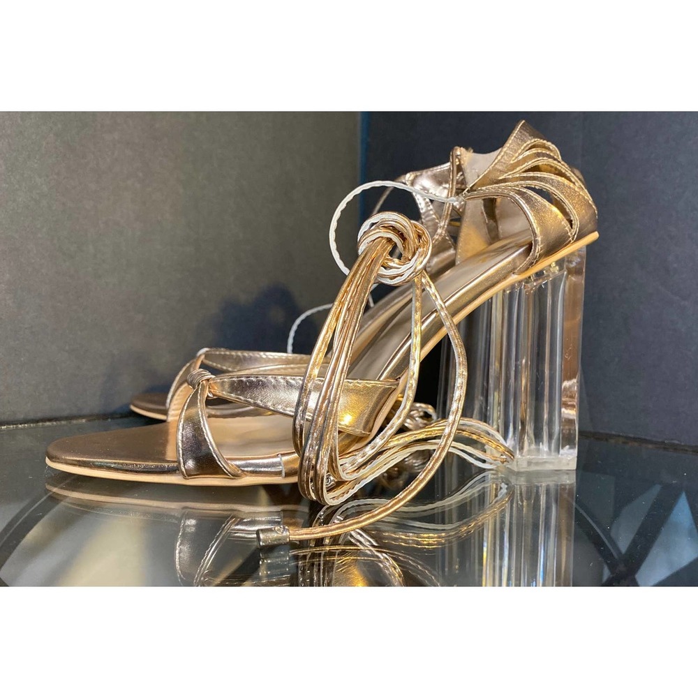 Rose Gold Yoki Womens Thrill-10b lace up High Heel